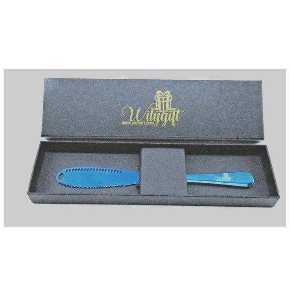 BLUE STAINLESS STEEL BUTTER SPREADER KNIFE - Picture 10 of 11